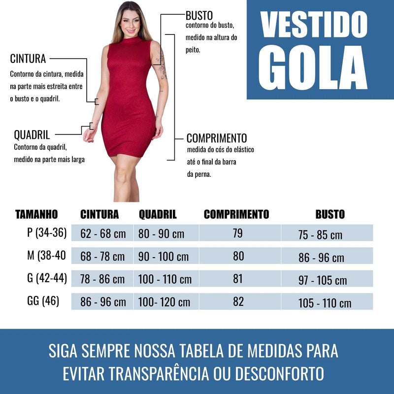 Vestido com Colarinho Ondulado - Chique & Barato