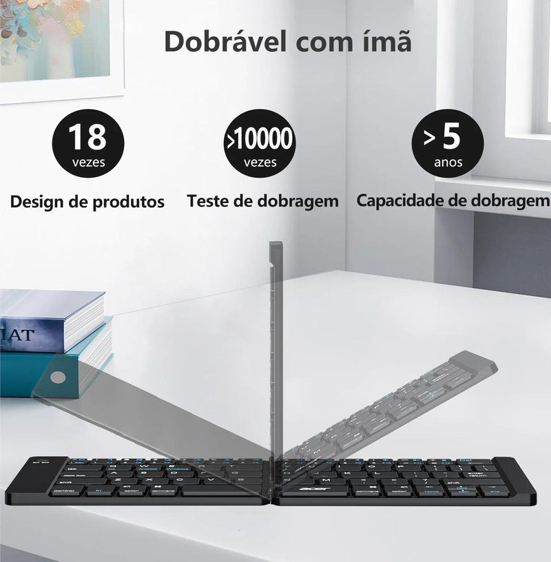 Mini Teclado Bluetooth Dobrável - Chique & Barato