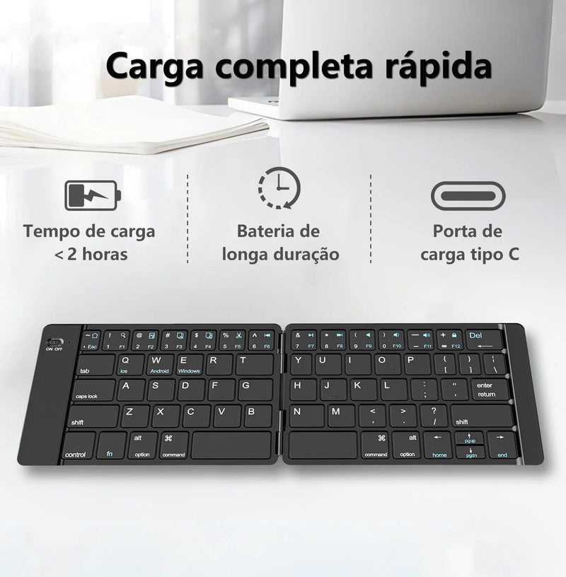 Mini Teclado Bluetooth Dobrável - Chique & Barato