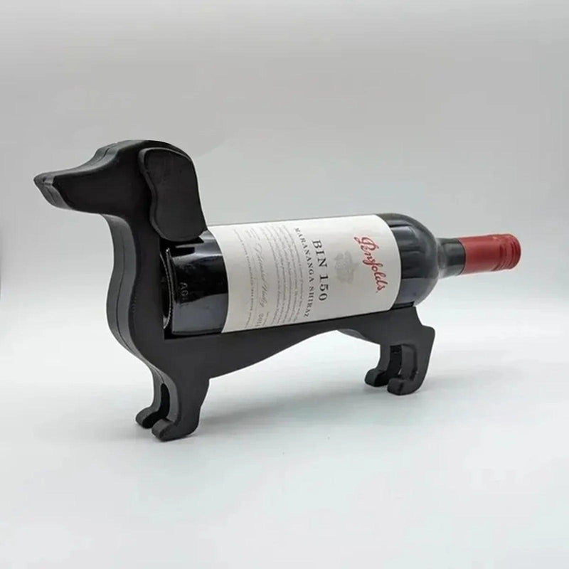 Suporte de Garrafa de Vinho em Forma de Cachorro Salsicha - Chique & Barato